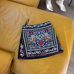 Lulu's Colorful Embroidered Mini Skirt - NWT size S
